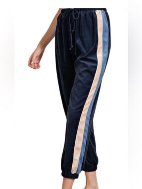 NWT Blue Colorblock Jogger Pants Size Medium | Athleisure Lounge Track Pants